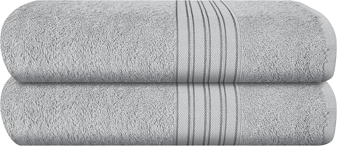 BOUTIQUO 100% Cotton 2 Pack Bath Towel Set 28x55, Eco-Friendly Large Bath Towels by BOUTIQUO