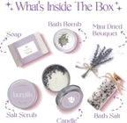 Mothers Day Gifts for Mom – Lavender Spa Gift Box, Small Candle Set - Image 2