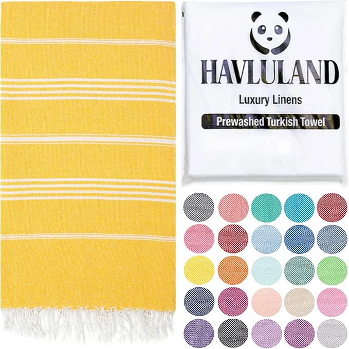 HAVLULAND Turkish Beach Towels, Oversized 40"x72" Turkish Bath Towel, Highly by Havluland