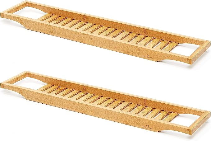 RoyalHouse Bamboo Bath Caddy Tray by RoyalHouse