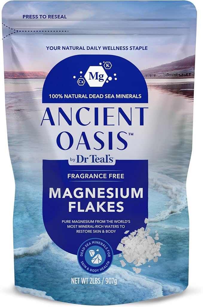 Ancient Oasis by Dr Teal's Magnesium Flakes, Fragrance Free, 2 lbs by DrTeals