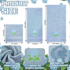 3 Pcs Hydrangea Floral Bathroom Towel Set Farmhouse Embroidered Hydrangea - Image 2