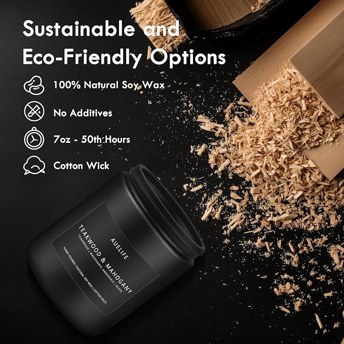 Teakwood & Mahogany Candle | Masculine Candles - Image 3