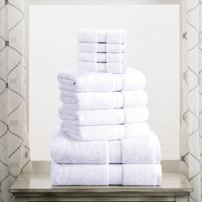 SUPERIOR Egyptian Cotton Pile 10 Piece Towel Set, Includes 2 Bath, 4 Hand - Image 2