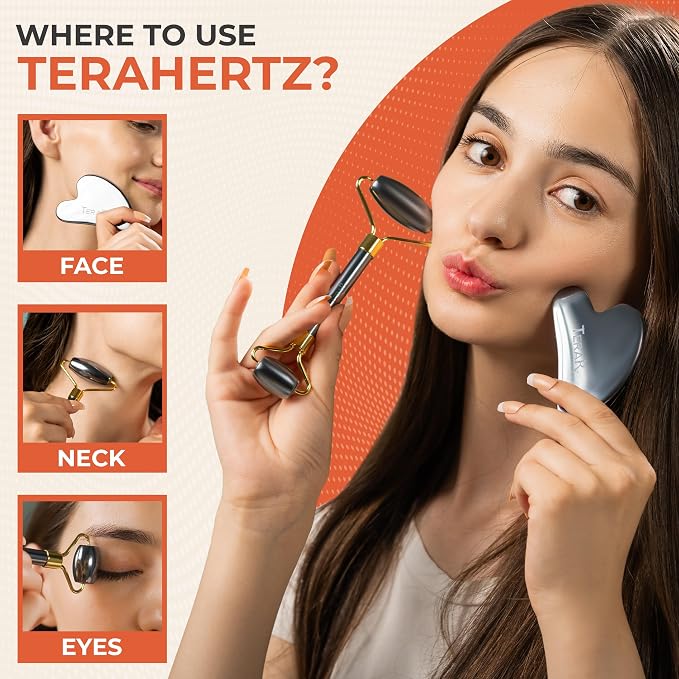 TeraRX® Terahertz Gua Sha & Facial Roller Set – 100% Authentic Terahertz Stone - Image 5