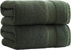27x55 Bath Towels Set 100 Percent Cotton 650GSM Luxury Super Soft Absorbent by Akzpe