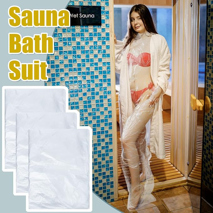 Xtinmee Disposable Body Wraps PE Sauna Bath Suit Plastic Body Sauna Wrap - Image 6