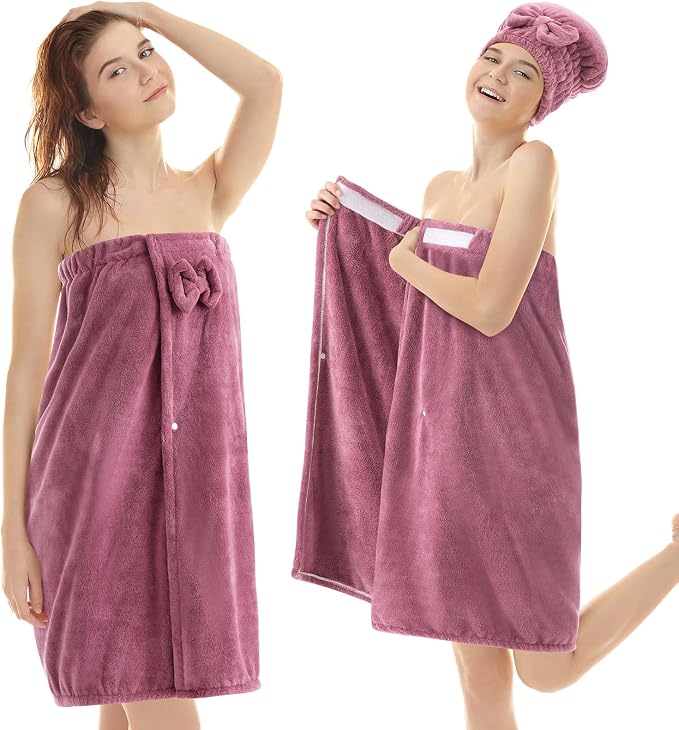 Xtinmee 2 Sets Normal Size Womens Wrap Towel by Xtinmee