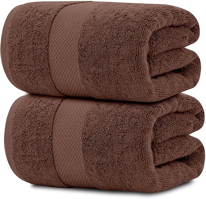 White Classic Luxury Soft Brown Bath Sheet Towels by WhiteClassic