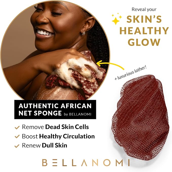 BELLANOMI African Exfoliating Net Sponge, Ethically sourced from Nigeria - Image 5