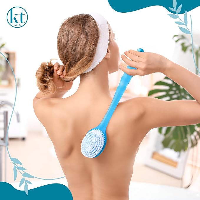 2 Pack Bath Body Brush Long Handle Back Shower Brush Exfoliating Back, and Feet - Image 8