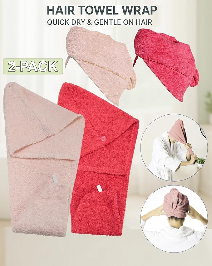 Textila 100% Cotton Hair Wrap Towels - Image 3