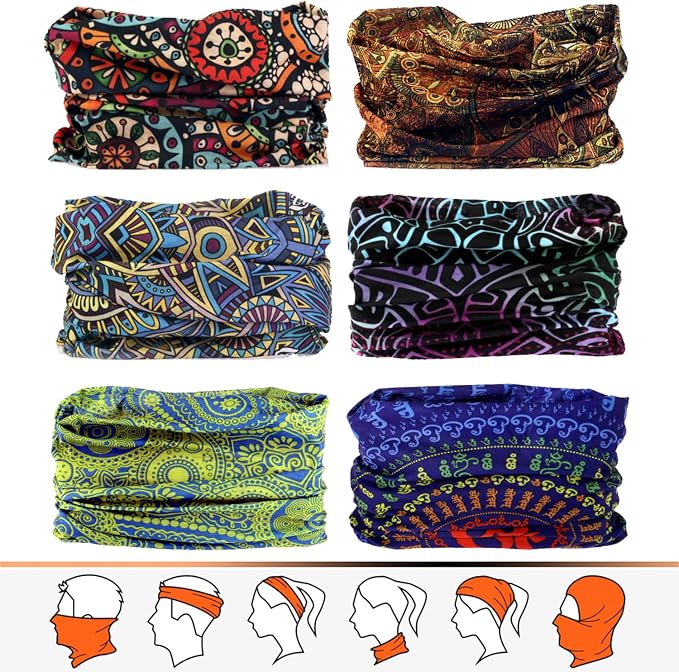 Venswell Neck Gaiter Face Mask Men Women, Seamless Bandana Rave Face Cover by Venswell
