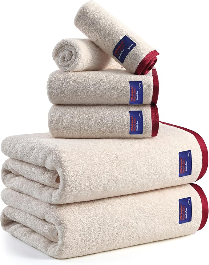 REDKISS 6 Piece Luxury Bath Towel Set, 2 Bath Towels, 2 Hand Towels, 2 by REDKISSOnline