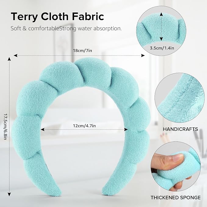 Ztomine Spa Headbands for Washing Face or Facial, Terry Cloth Headband Wash - Image 5