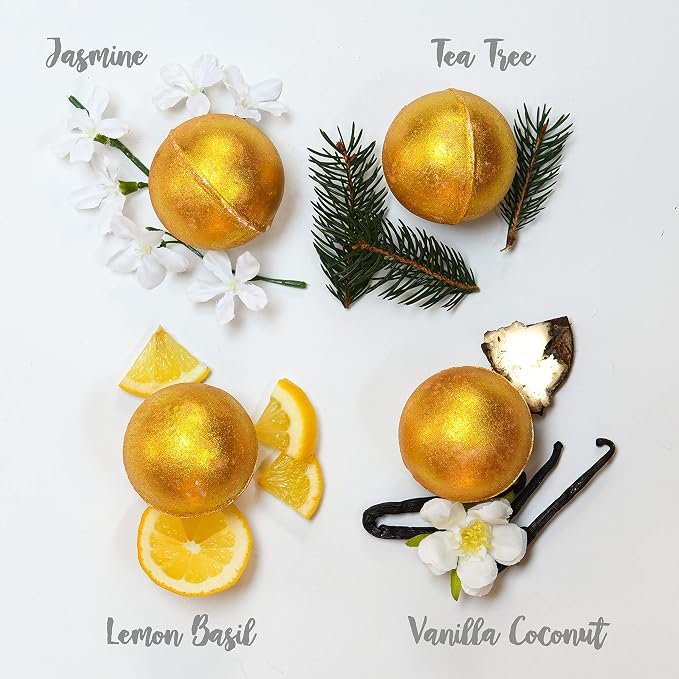Mothers Day Gifts, 24K Gold Bath Bombs Set, Deluxe Marble Bath Bomb Gift Set - Image 3