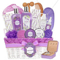 19-Pc Luxury Body Gift Set for Women, Lavender Bath and Body Gift Basket by ASINING