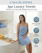 Casa Platino Premium Cotton Bath Towel 12 Piece Set - Image 2