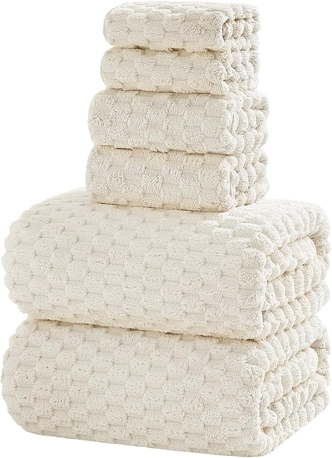 Extra Large Bath Towel Set of 6, Oversized Bath Sheet Super Soft Highly by NALIVO