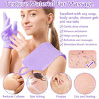 Anezus Exfoliating Back Scrubber Bath Gloves Set, Exfoliating Shower Towel - Image 6
