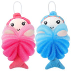 Nuenen 2 Pcs Bath Loofahs Kids Toddler Cute Cartoon Bath Sponges Loofah Pouf by Nuenen