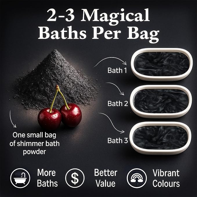 Black Cherry Shimmer Bath Bomb in A Bag - Image 3