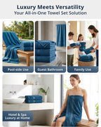 LANE LINEN 100% Cotton 4 Pack Bath Towels Set - Image 8
