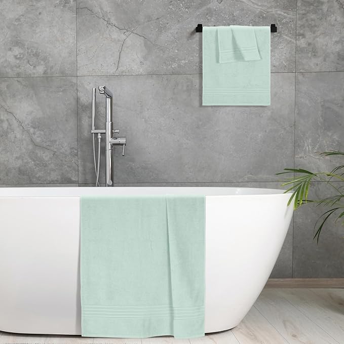 BOUTIQUO Ultra Soft 3 Pack Cotton Towel Set, Contains a Bath Towels 28x55 inch - Image 5