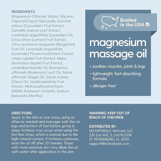 Magnesium Massage Oil for Sore Muscles, Joints and Leg Cramps, Helps - Image 7