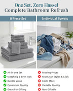 Casa Platino Premium Cotton Bath Towel Set 8 Pcs - Image 6