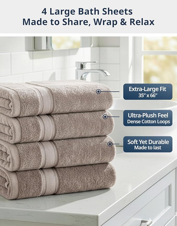 LANE LINEN Extra Large Bath Towels - Image 4