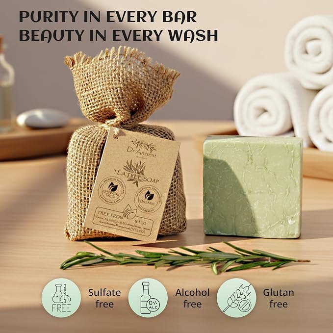 Dr.Ancient Tea Tree Soap Bar, Organic Soap Bars Handcrafted the Traditional Way - Image 6