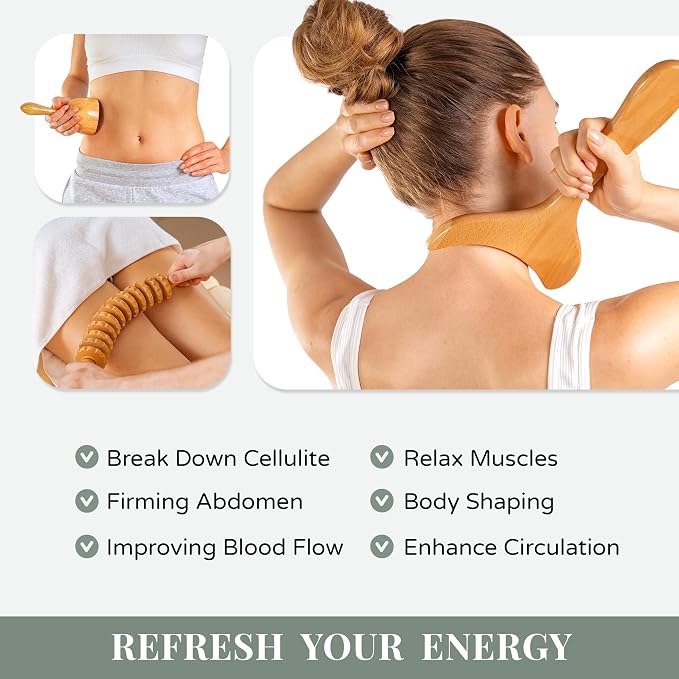 3 PCS Wood Therapy Massage Tools - Image 7