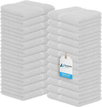 Avalon Towels Cotton Washcloths 24-Pack – 12 x 12 Inch Silver Super Soft & by AvalonTowels