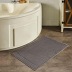 Hawmam Linen Cool Grey Bath Mats, 21 x 34 inches, Banded Design, Highly - Image 4