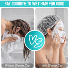 100 Pcs Disposable Shower Caps for Women & Men, Plastic Shower Cap Waterproof & - Image 5