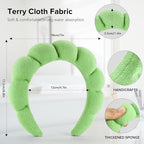 Ztomine 2 Count Hairband, Absorbent Terry Cloth Spa Headbands - Image 5