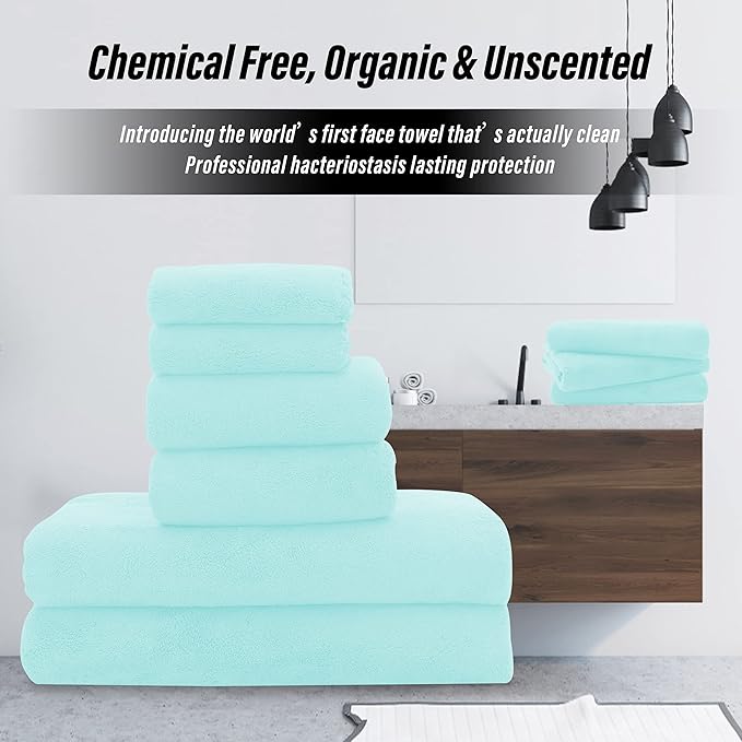 MOONQUEEN Ultra Soft Towel Set-Quick Drying-2 Bath Towels 2 Hand Towels 2 - Image 4