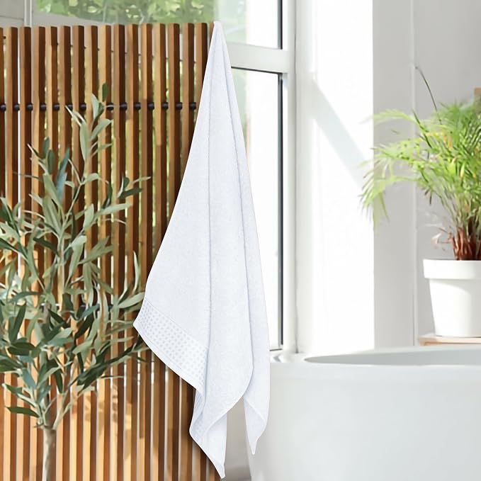 GLAMBURG Ultra Soft 4 Pack Oversized Bath Towel Set 27x54 inches, 100% Cotton - Image 4