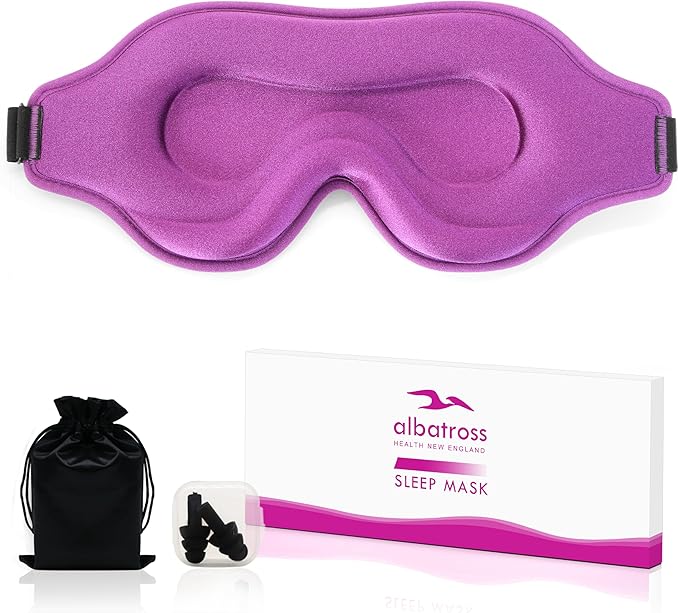 Sleep Eye Mask for Men Women, Sleeping Mask for Side Sleeper, Travel Blackout by AlbatrossHealthNewEngland