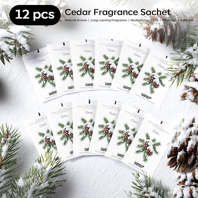 MYARO 12 Pack Cedarwood Scented Sachets - Image 4