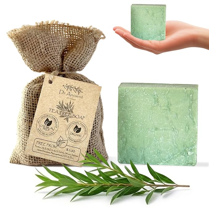 Dr.Ancient Tea Tree Soap Bar, Organic Soap Bars Handcrafted the Traditional Way by DrAncient