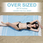 Genovega 6 Oversized Turkish Beach Bath Towel Set Bulk 74"x38" Extra Large Sand - Image 5