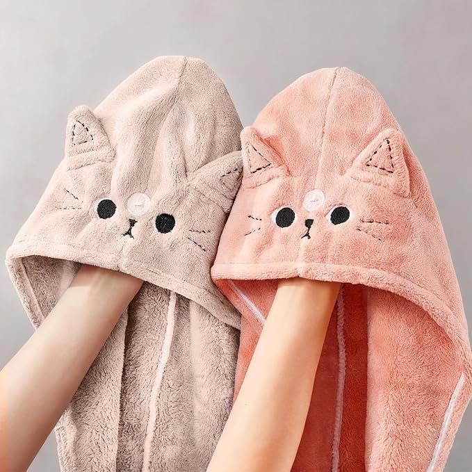 2Pack Microfiber Hair Towel Wrap - Image 4