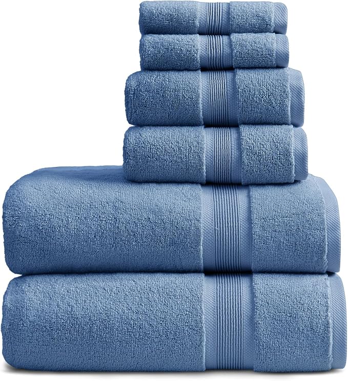 Springtree Home Luxury Bamboo Rayon Bath Towel Set 6 Piece Set | 35% Bamboo by SpringtreeHome