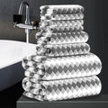 8 Piece Bathroom Towel Set Dark Grey|2 Oversized Large Bath Towels Sheet by MAGGEA