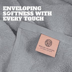 White Classic Light Gray Bath Towels 27x54 Inch, Cotton Towel Set - Image 3