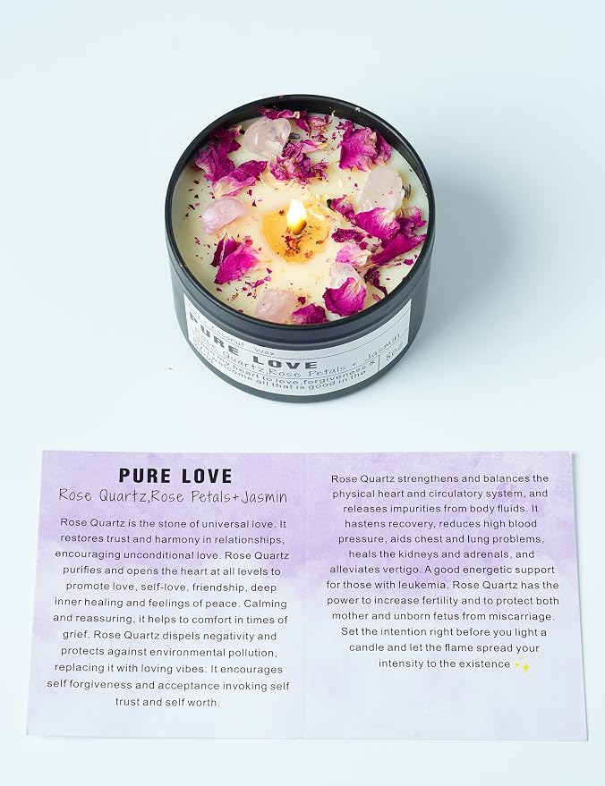 Crystal Candle, Healing Energy Protection Gift, Mindful Intentions, Best Friend - Image 8