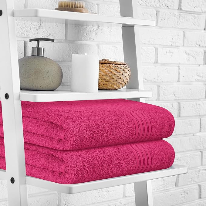 BOUTIQUO 100% Cotton 2 Pack Bath Towel Set 28x55, Eco-Friendly Large Bath Towels - Image 3