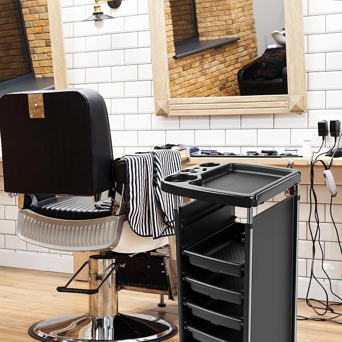 Salon Trolley Cart with Wheels & 5 Drawers, Salon Rolling Stations - Image 5
